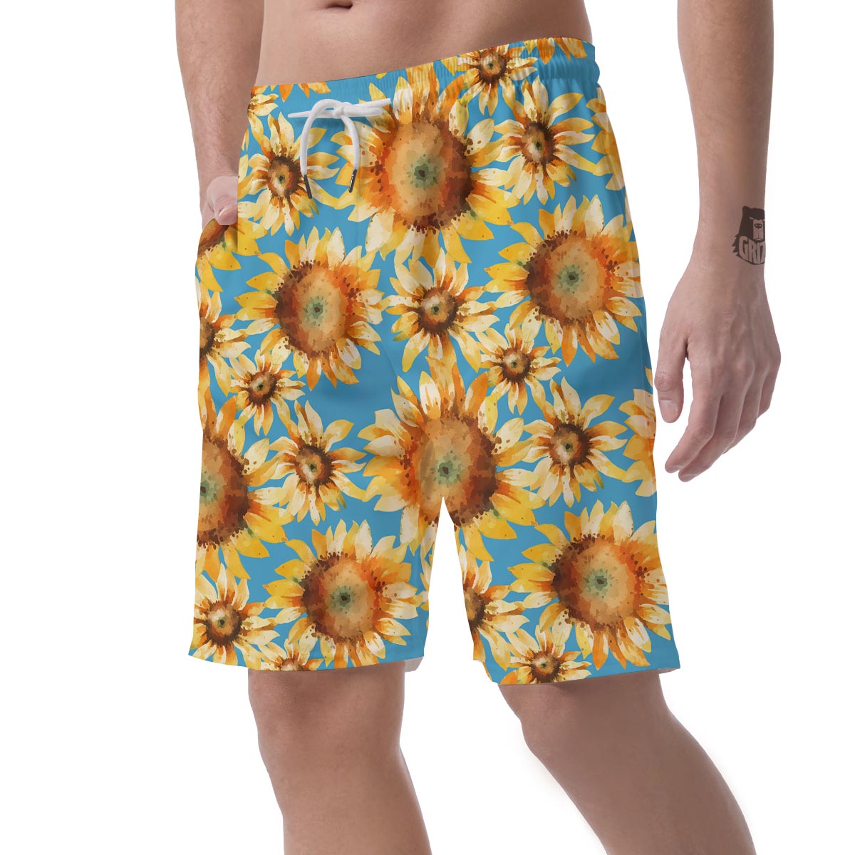 Blue Sunflower Men's Shorts-grizzshop