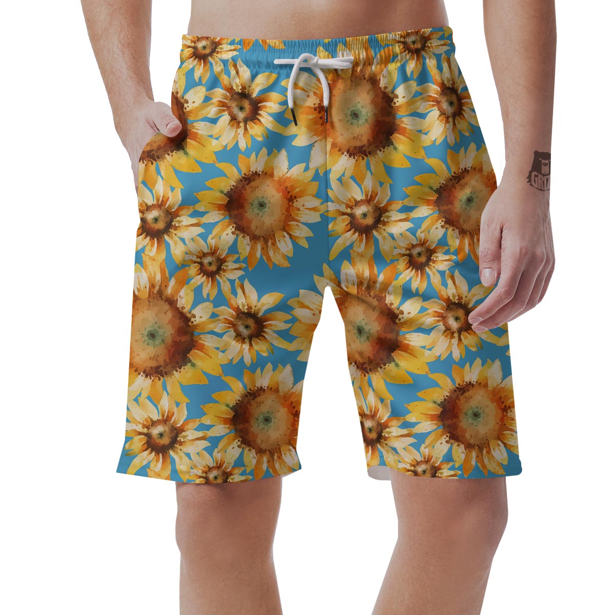 Blue Sunflower Men's Shorts-grizzshop
