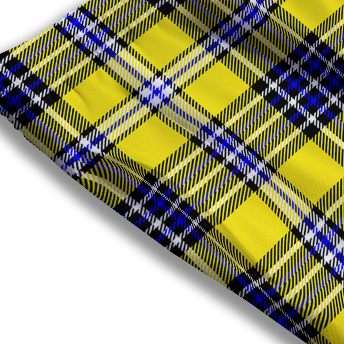 Blue Tartan And Black Yellow Print Pattern Mesh Shorts