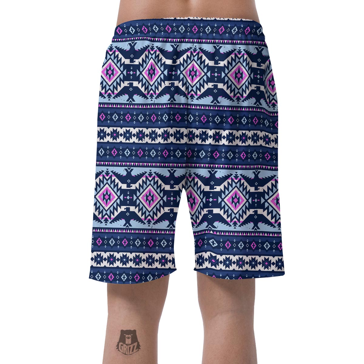 Blue Tribal Aztec Eagles Men's Shorts-grizzshop