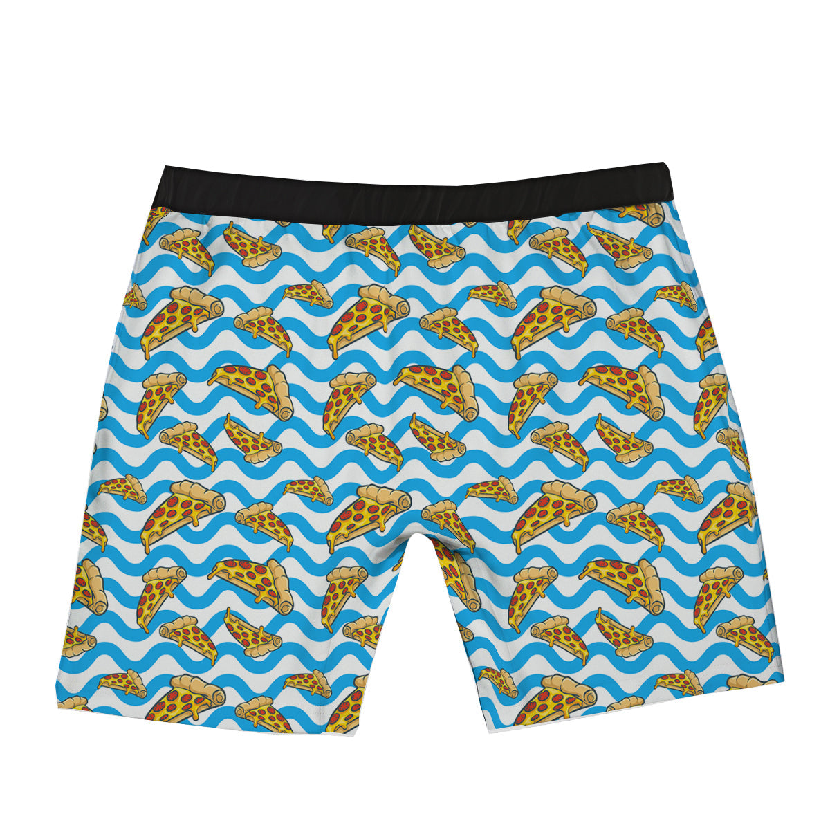 Blue Wave Pizza Print Pattern Boxer Briefs-grizzshop