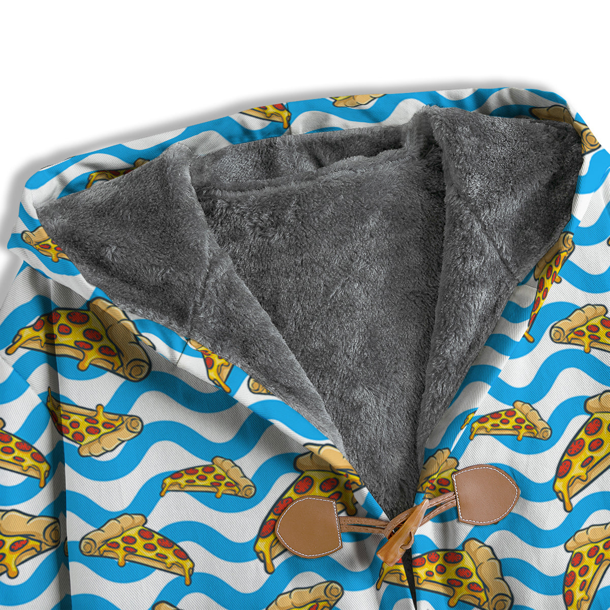 Blue Wave Pizza Print Pattern Men's Windbreaker Jacket-grizzshop