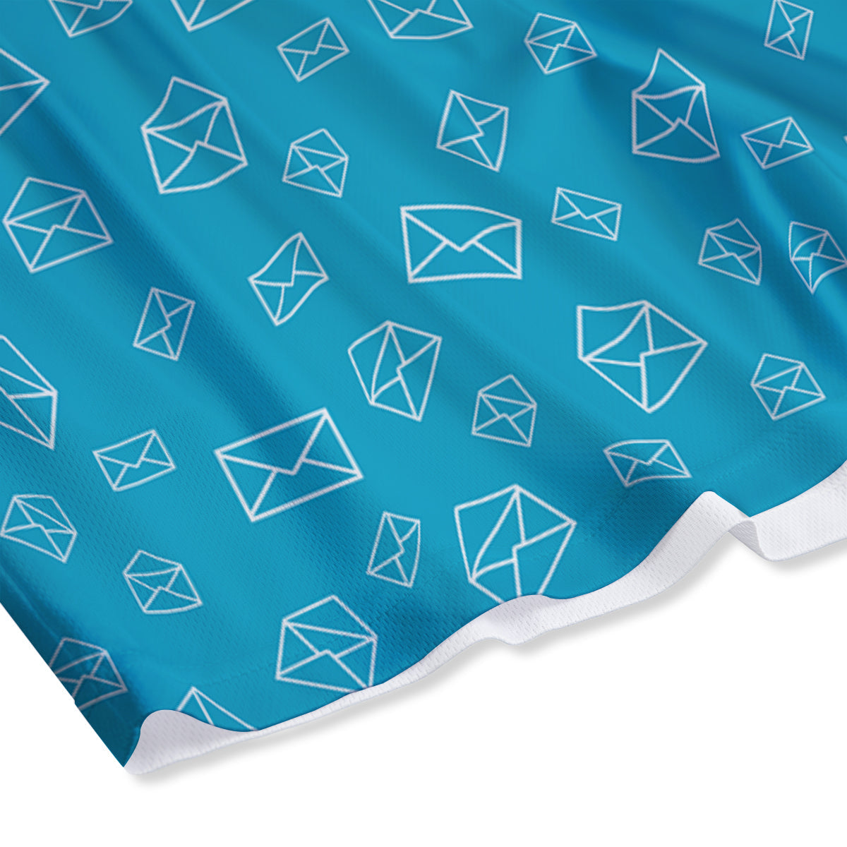 Blue White Mail Print Pattern Mesh Shorts-grizzshop