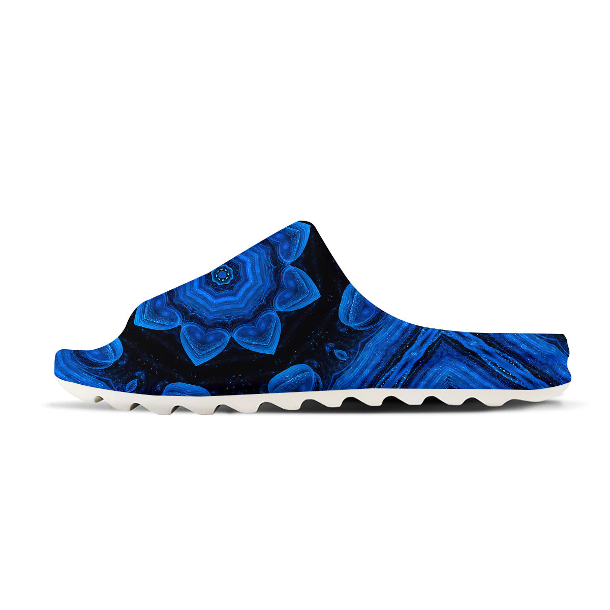 Blue Dark Kaleidoscope Print Sandals-grizzshop