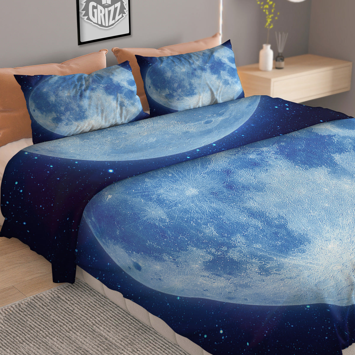 Blue Green And White Tartan Print Duvet Cover Bedding Set