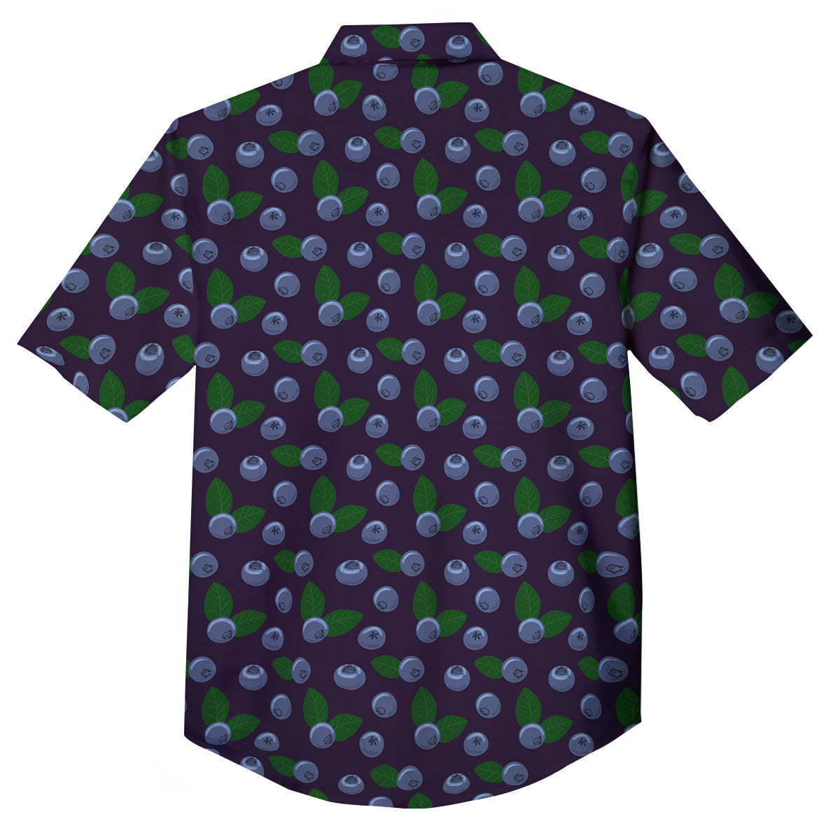 Blueberry And Leaf Print Pattern Button Up Shirt-grizzshop