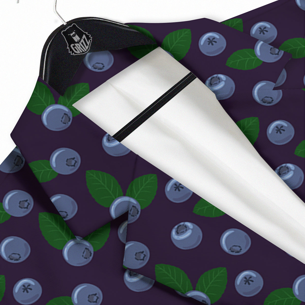 Blueberry And Leaf Print Pattern Men's Sport Coat-grizzshop