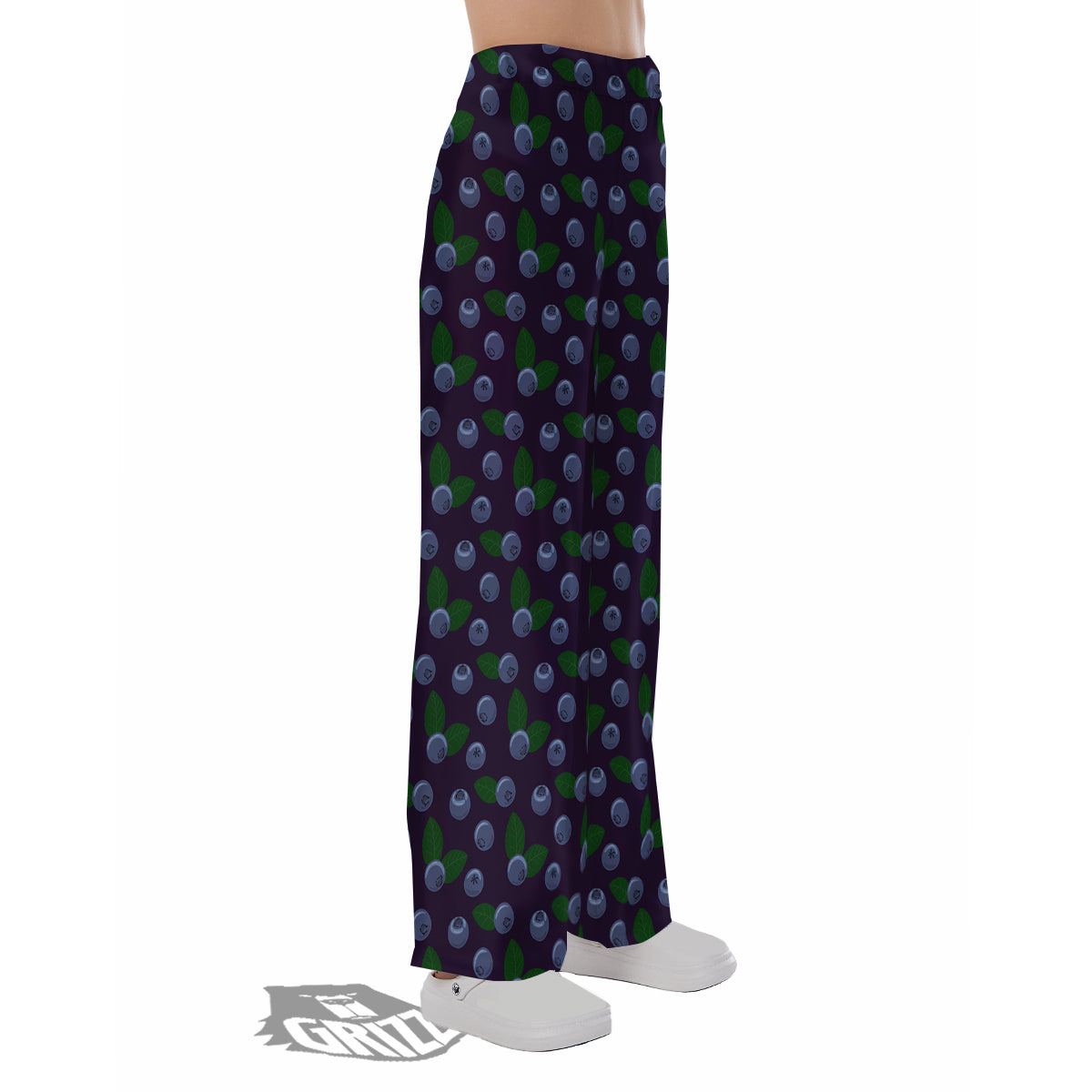 Blueberry And Leaf Print Pattern Pajama Pants-grizzshop
