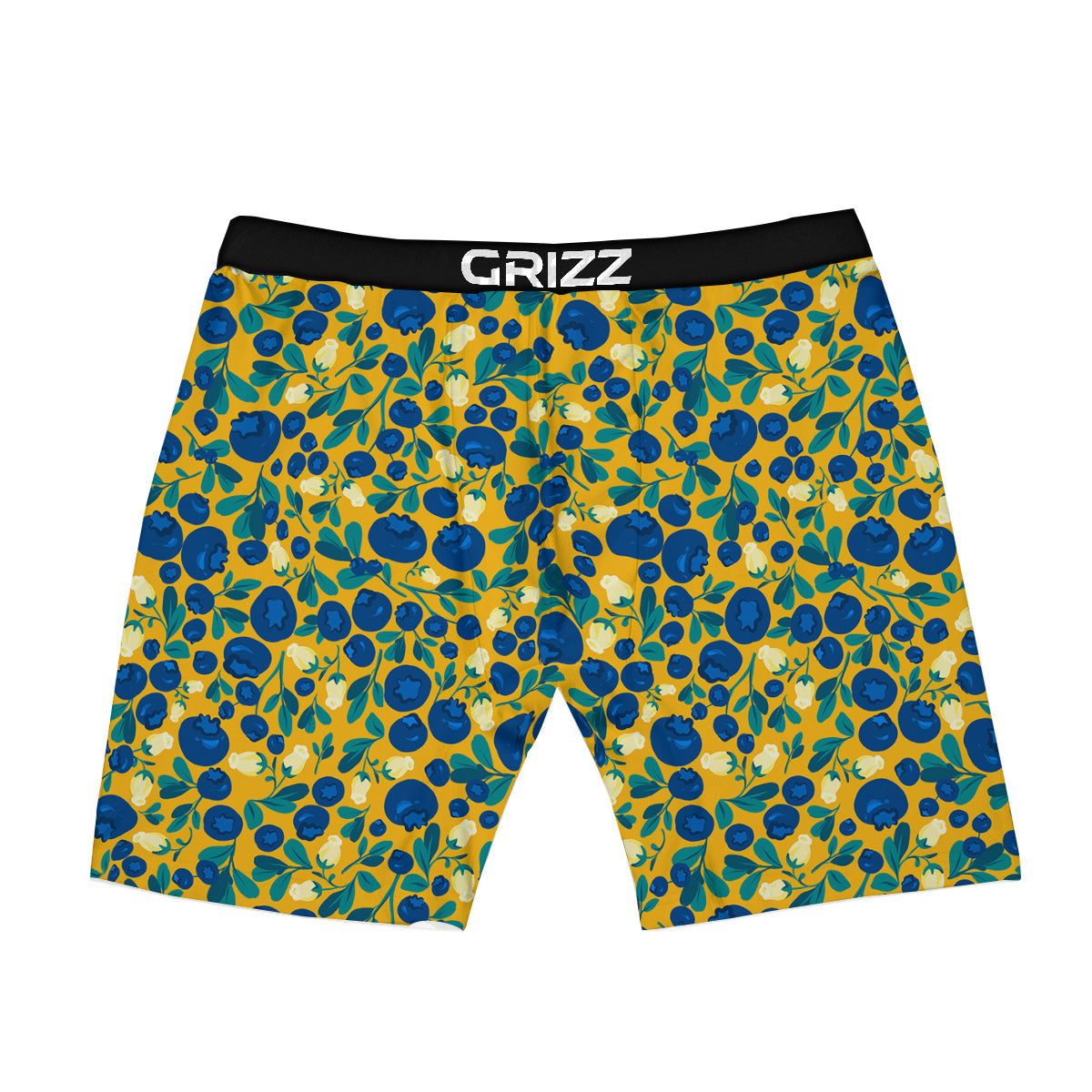 Blueberry Yellow Print Pattern Boxer Briefs-grizzshop