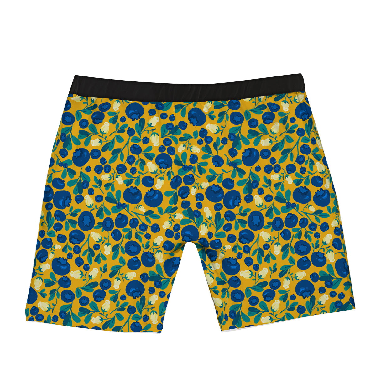 Blueberry Yellow Print Pattern Boxer Briefs-grizzshop