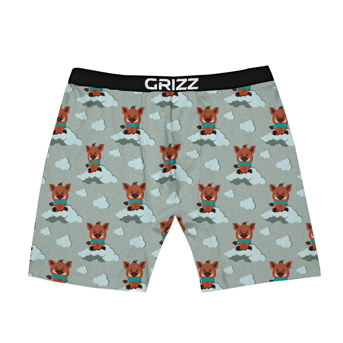 Boar And Cloud Print Pattern Boxer Briefs-grizzshop