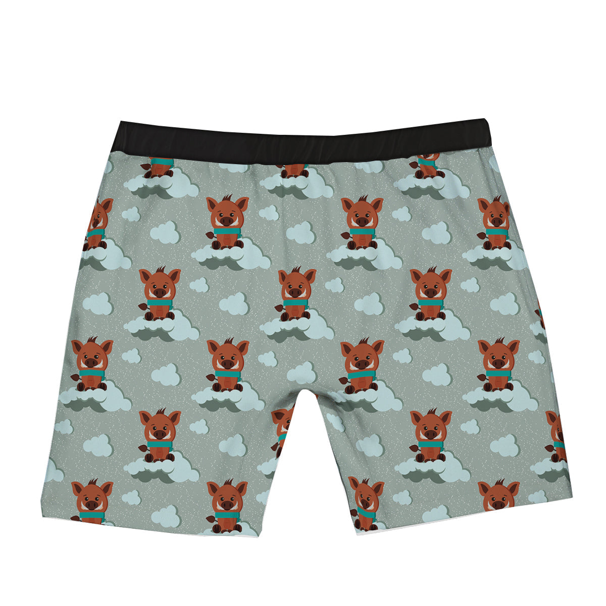 Boar And Cloud Print Pattern Boxer Briefs-grizzshop