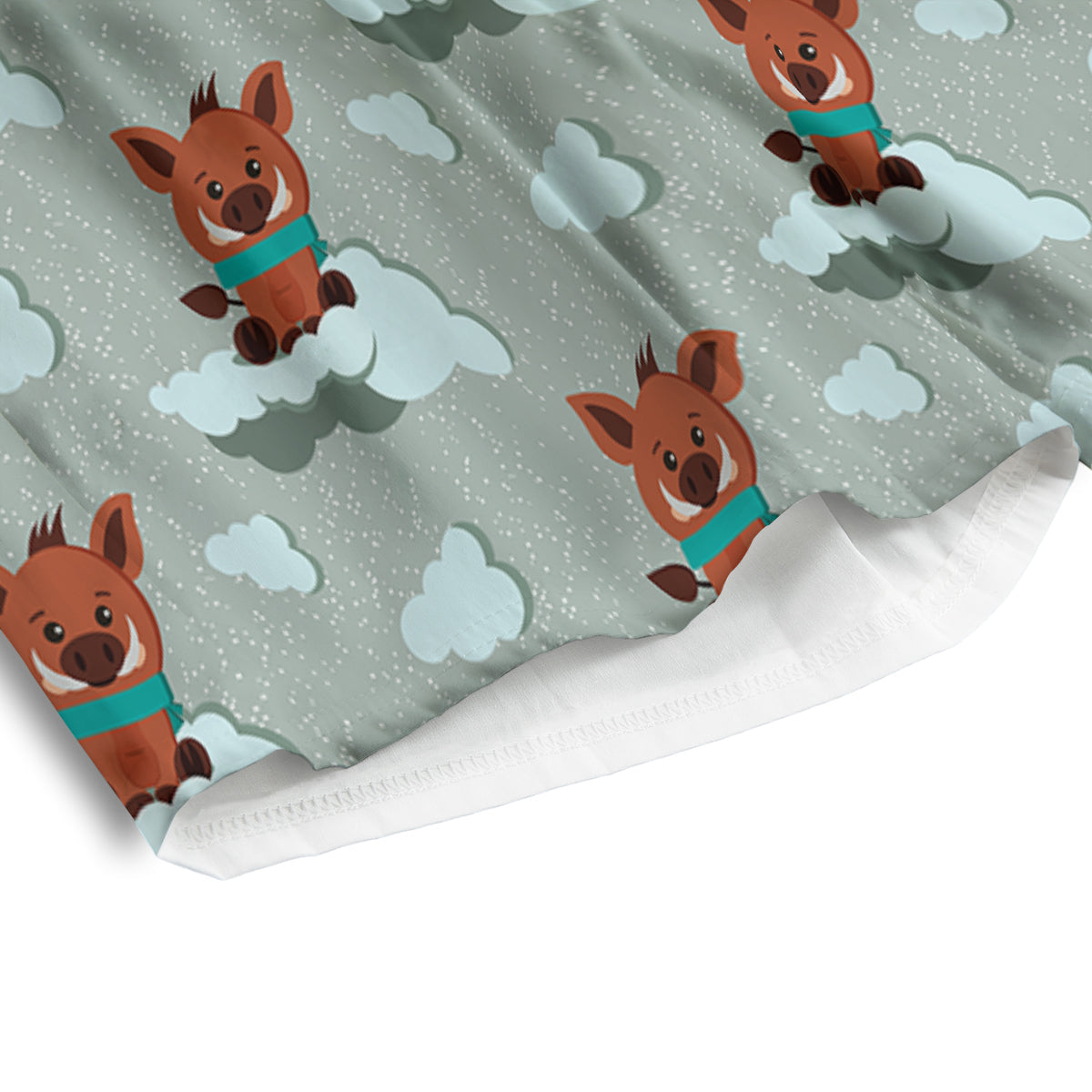 Boar And Cloud Print Pattern Men's Athletic Shorts