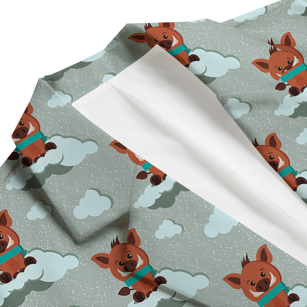 Boar And Cloud Print Pattern Men's Blazer-grizzshop