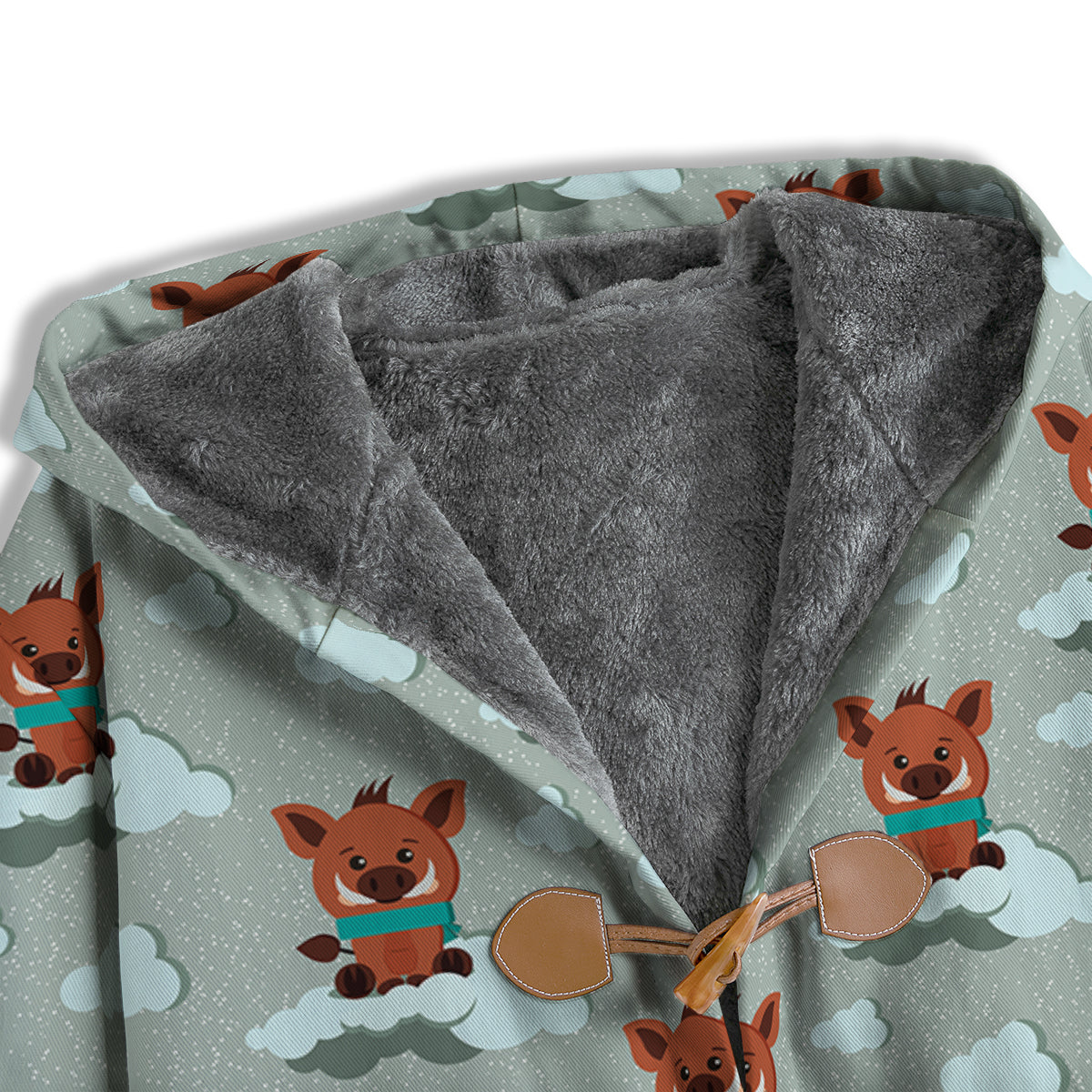 Boar And Cloud Print Pattern Men's Windbreaker Jacket-grizzshop