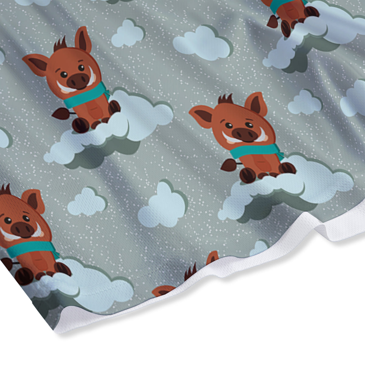 Boar And Cloud Print Pattern Mesh Shorts-grizzshop