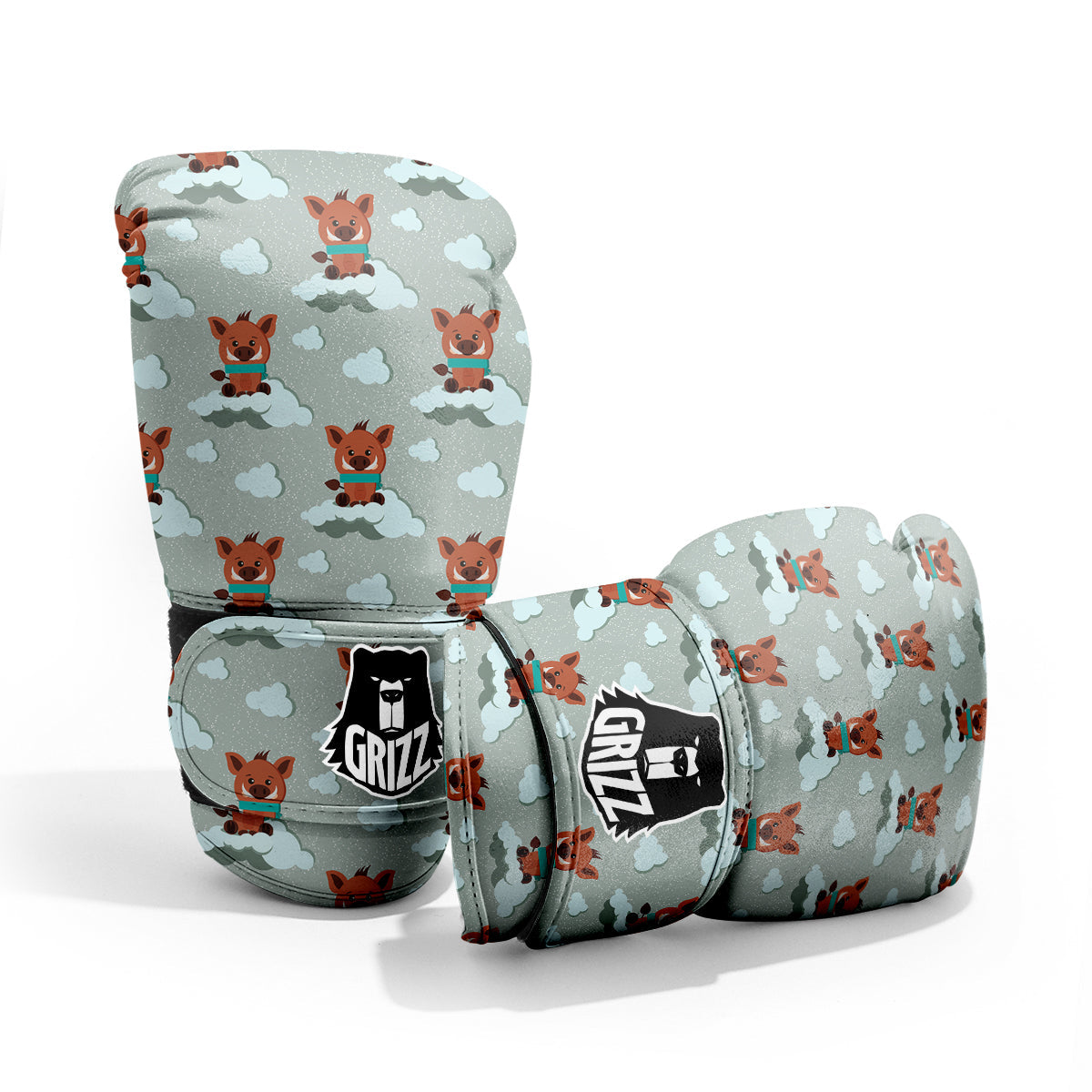 Boar And Cloud Print Pattern Pro Boxing Glove