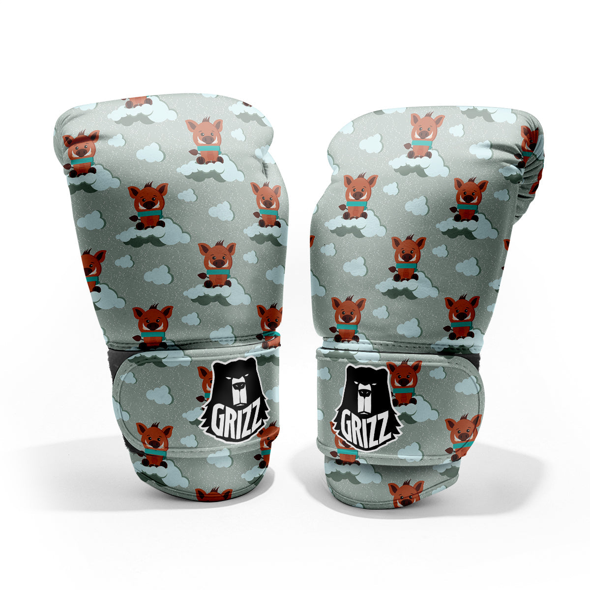 Boar And Cloud Print Pattern Pro Boxing Glove