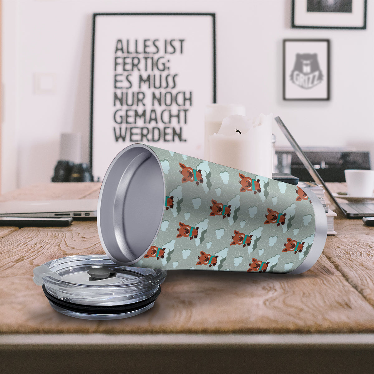 Boar And Cloud Print Pattern Tumbler-grizzshop