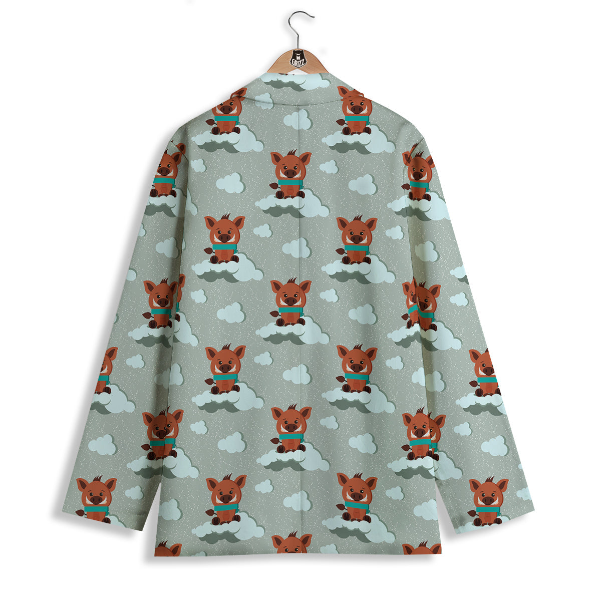 Boar And Cloud Print Pattern Women's Blazer-grizzshop