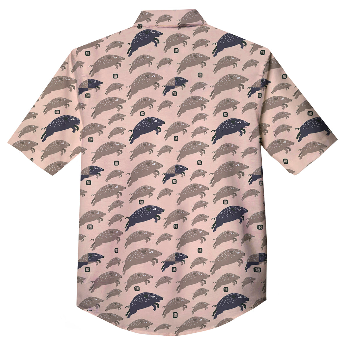 Boar Jumping Print Pattern Button Up Shirt-grizzshop