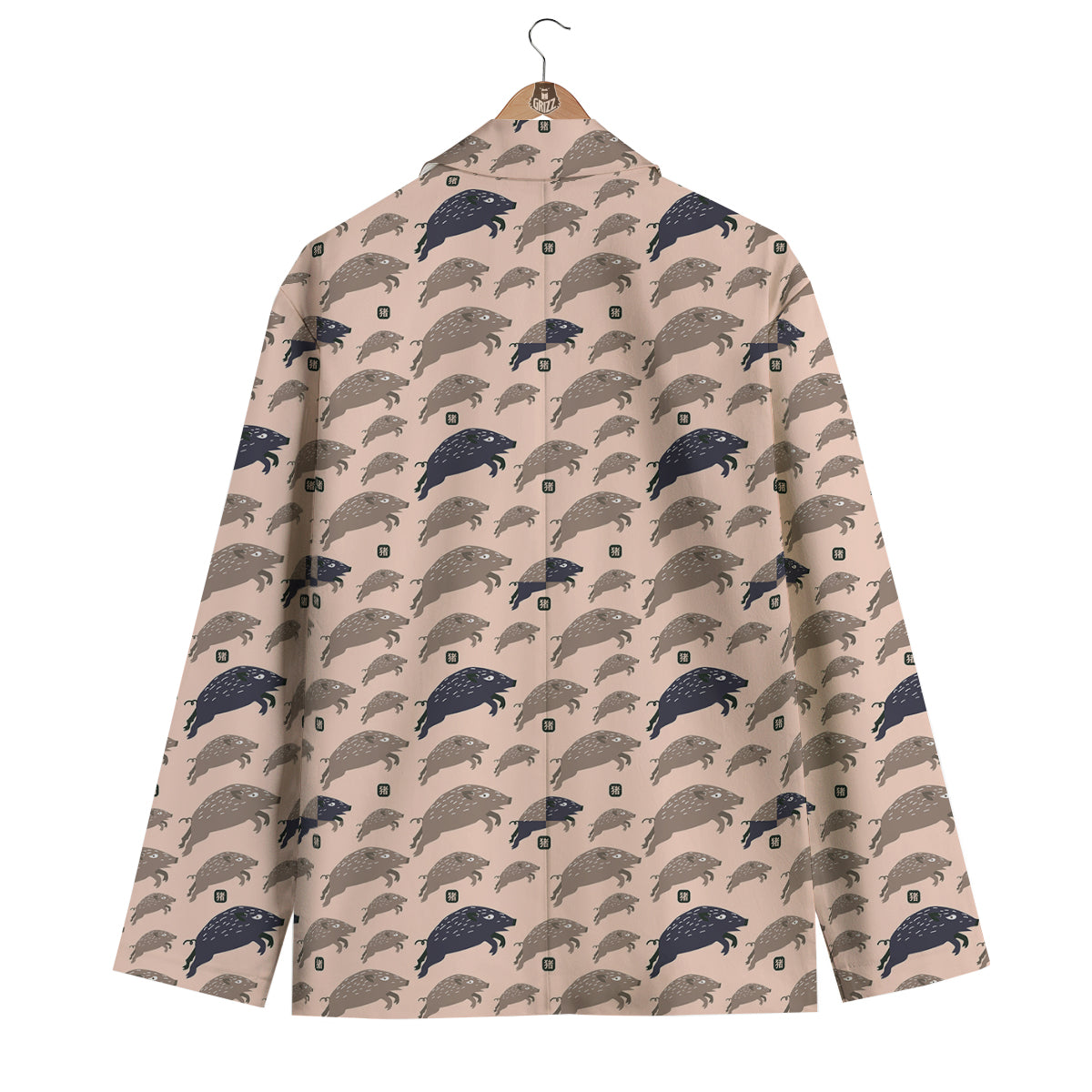 Boar Jumping Print Pattern Men's Blazer-grizzshop