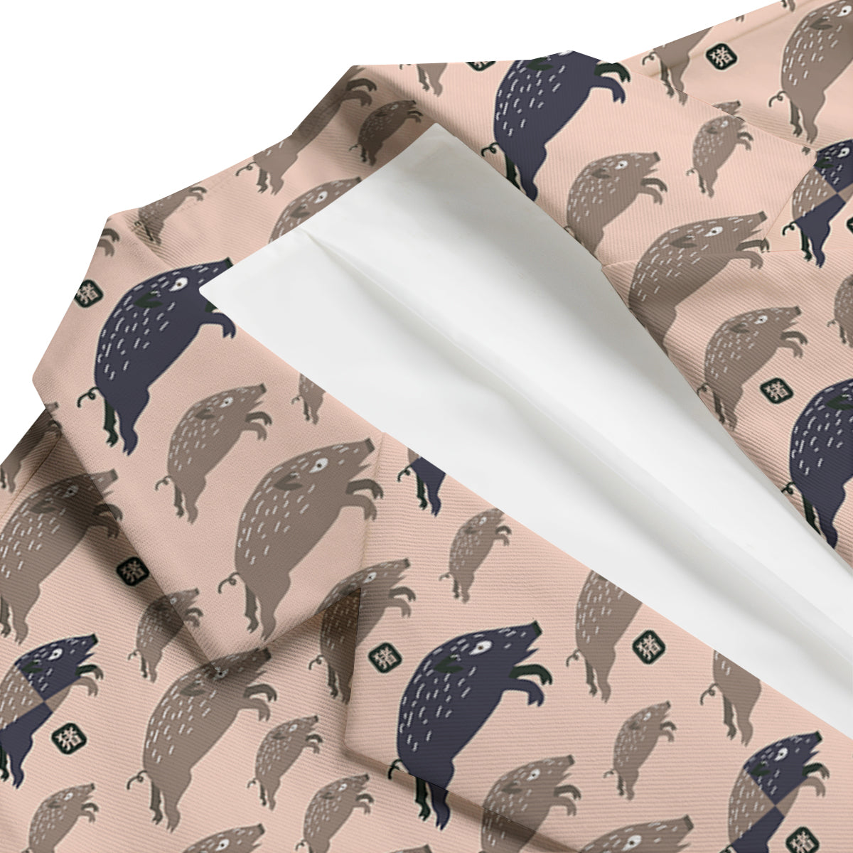Boar Jumping Print Pattern Men's Blazer-grizzshop