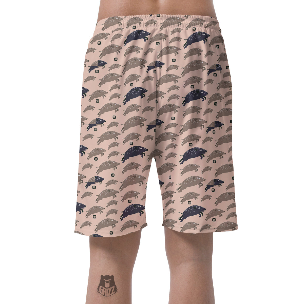 Boar Jumping Print Pattern Men's Shorts-grizzshop