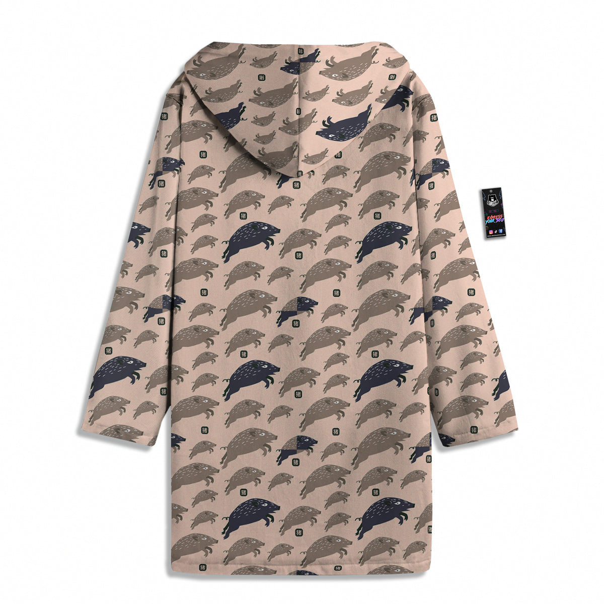 Boar Jumping Print Pattern Men's Windbreaker Jacket-grizzshop