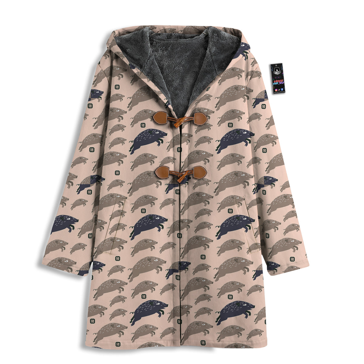Boar Jumping Print Pattern Men's Windbreaker Jacket-grizzshop