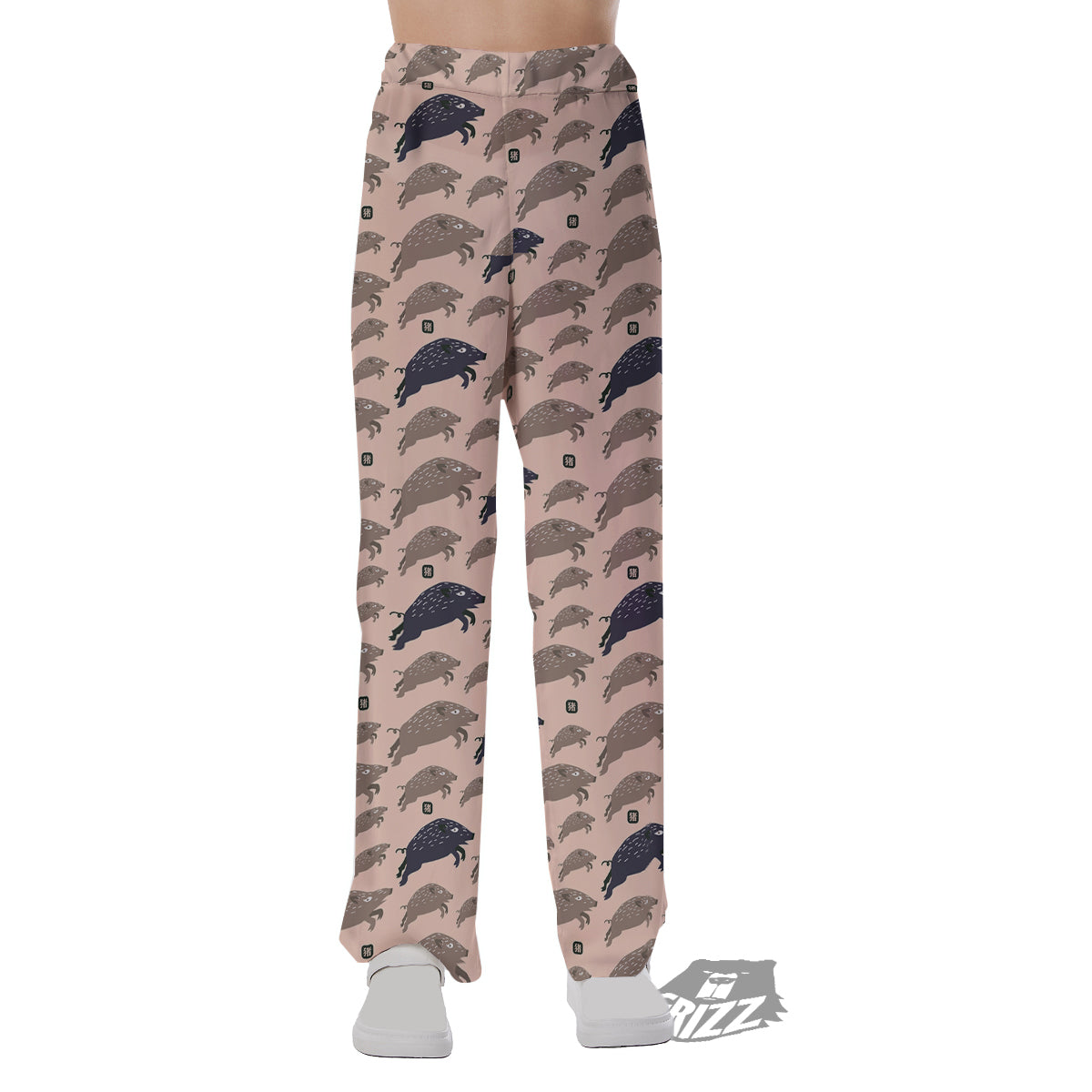 Boar Jumping Print Pattern Pajama Pants-grizzshop