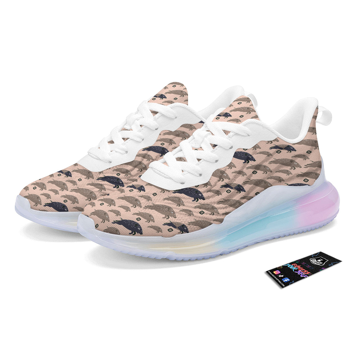 Boar Jumping Print Pattern Running Sneakers-grizzshop