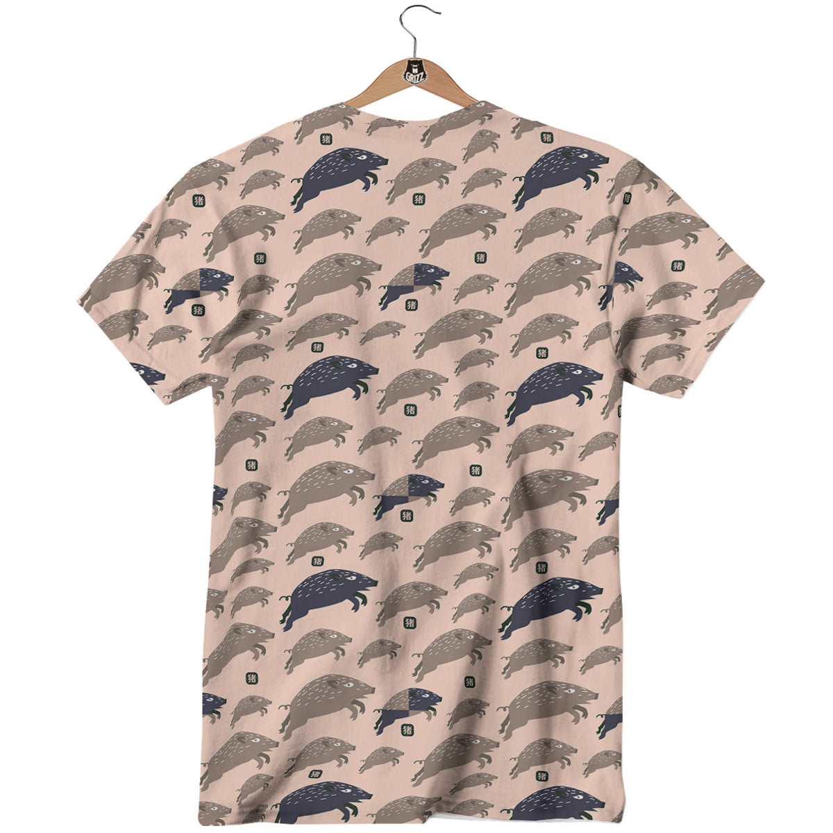 Boar Jumping Print Pattern T-Shirt-grizzshop