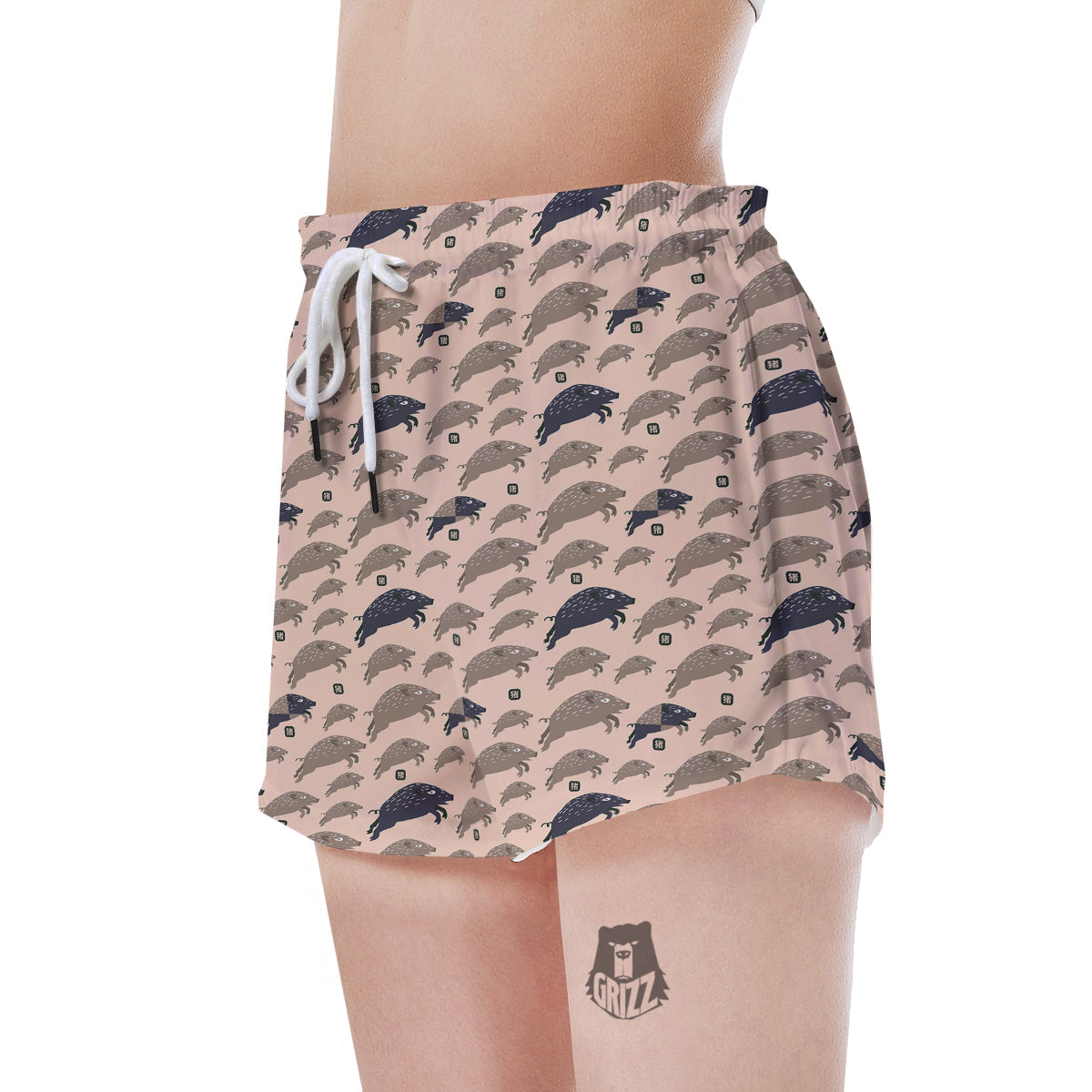 Boar Jumping Print Pattern Women's Shorts-grizzshop