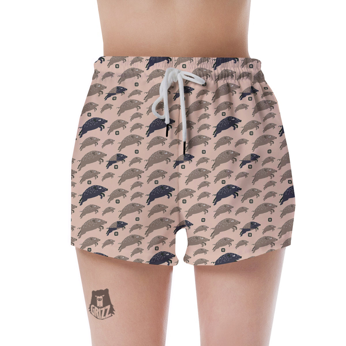 Boar Jumping Print Pattern Women's Shorts-grizzshop