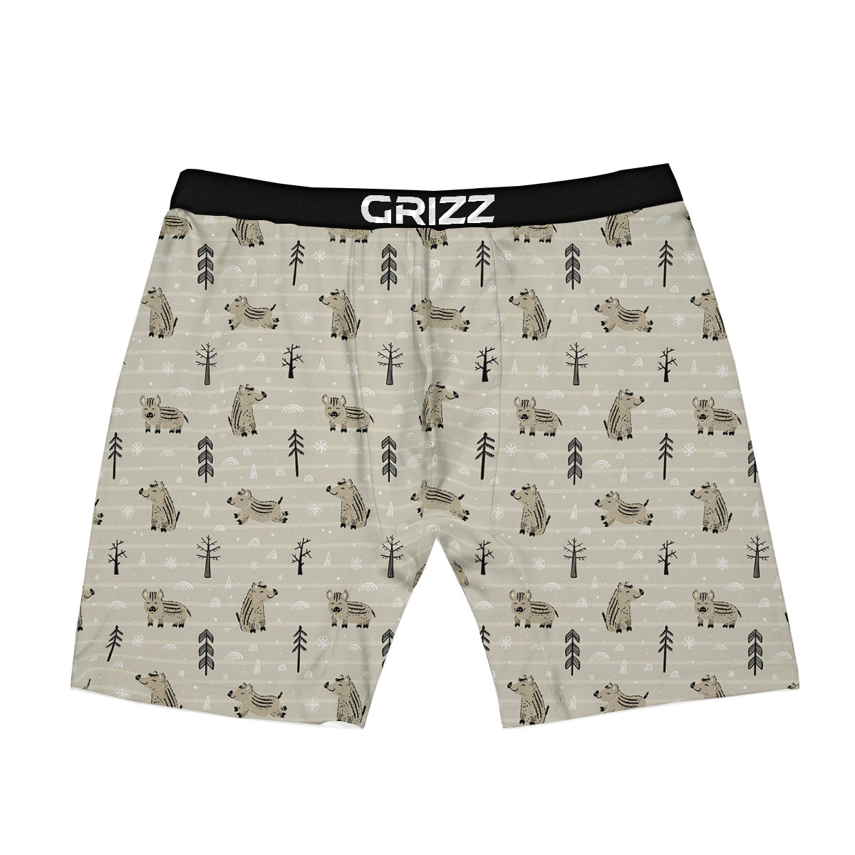 Boar Striped Print Pattern Boxer Briefs-grizzshop