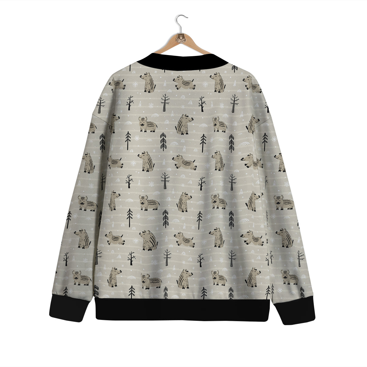Boar Striped Print Pattern Cardigan-grizzshop
