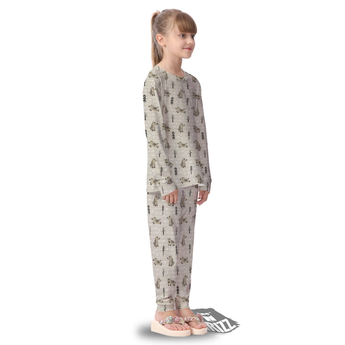 Boar Striped Print Pattern Kid's Pajamas-grizzshop