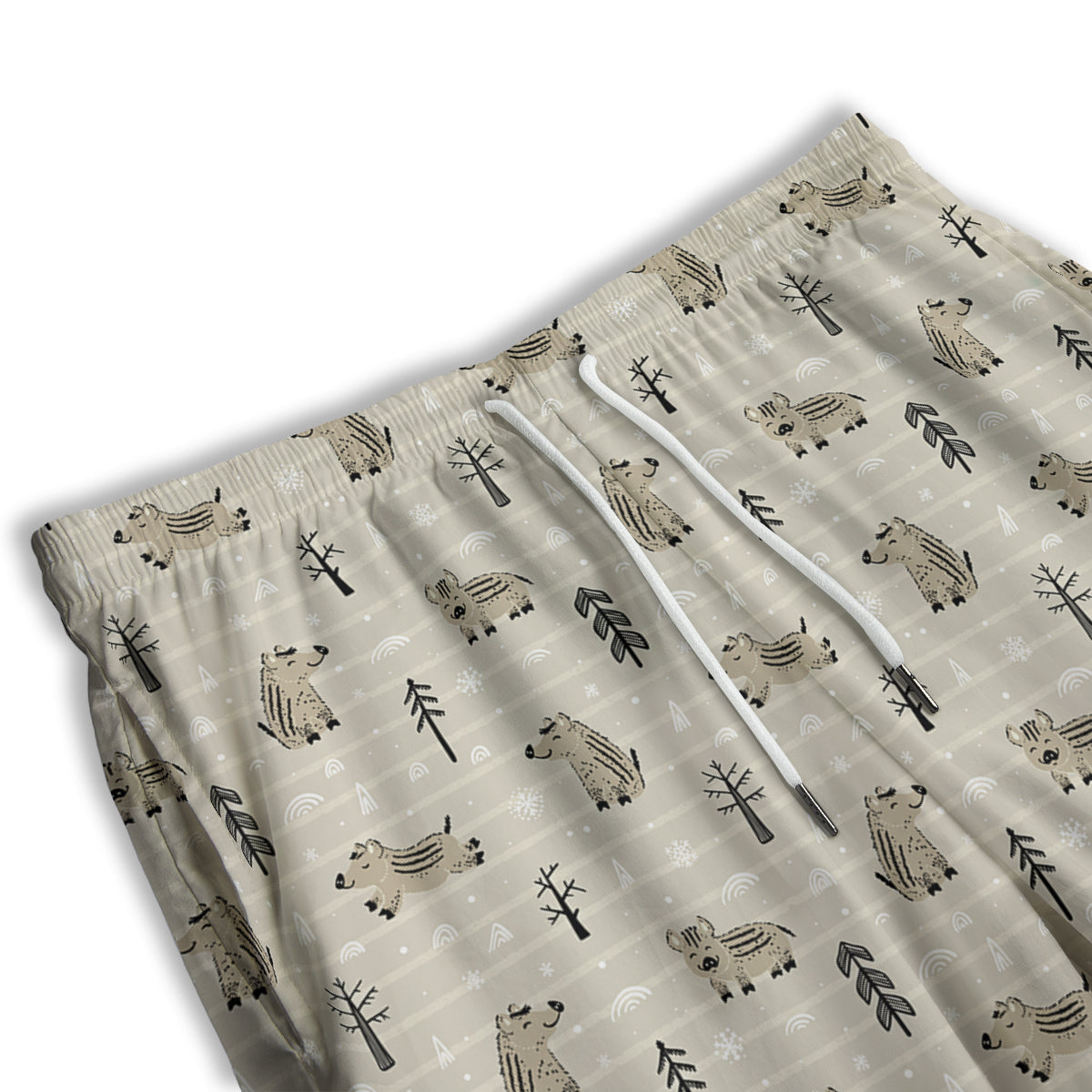 Boar Striped Print Pattern Men's Athletic Shorts