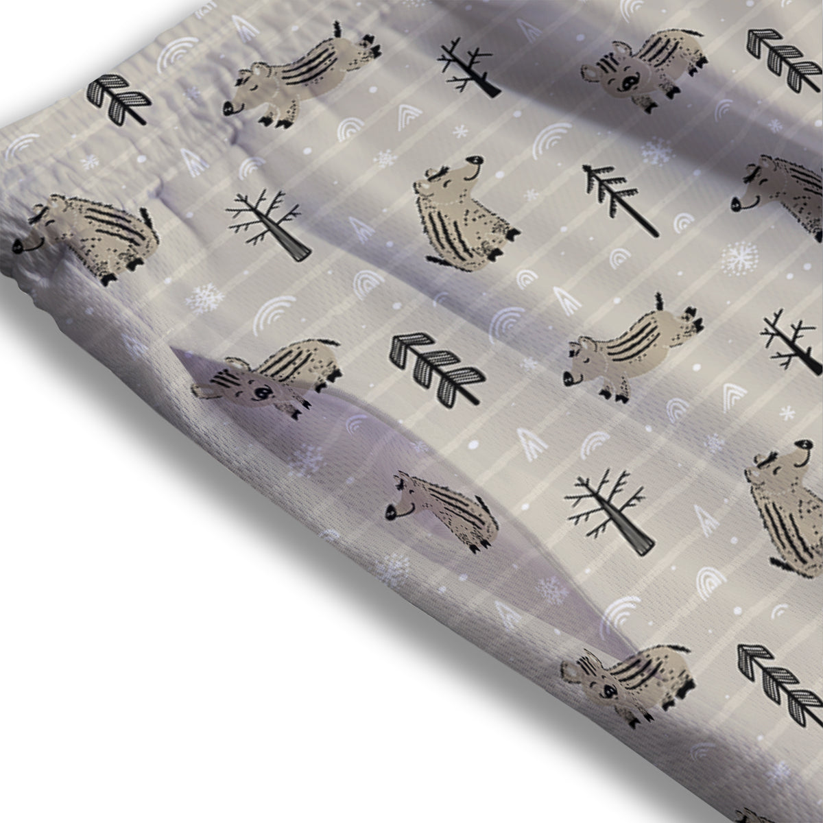 Dolphin And Waves Print Pattern Mesh Shorts
