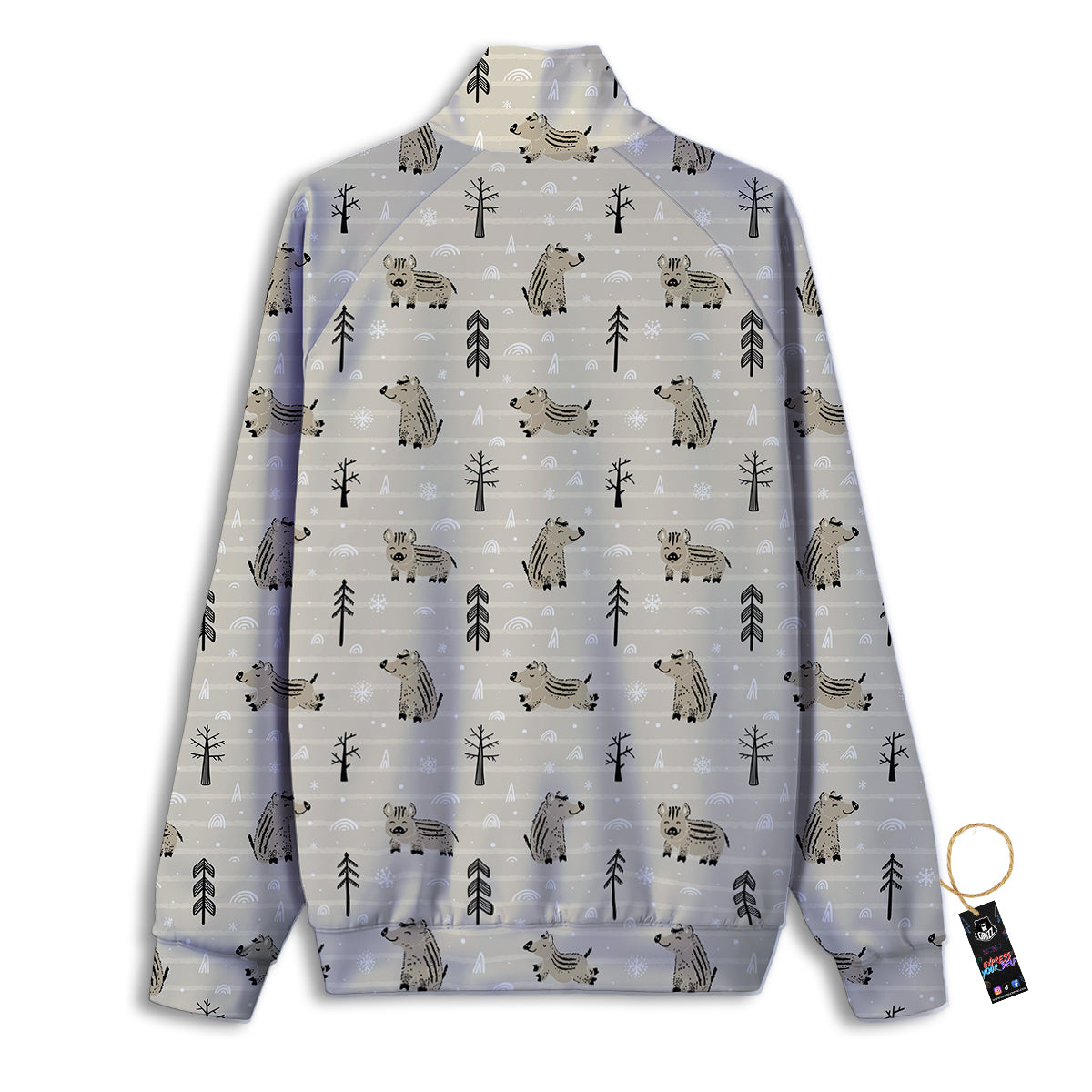 Boar Striped Print Pattern Track Jacket-grizzshop