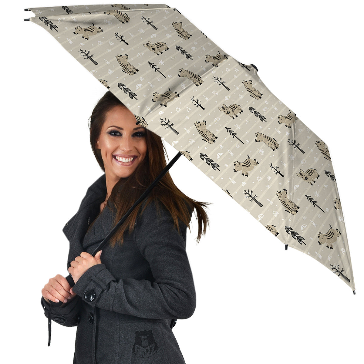 Boar Striped Print Pattern Umbrella-grizzshop