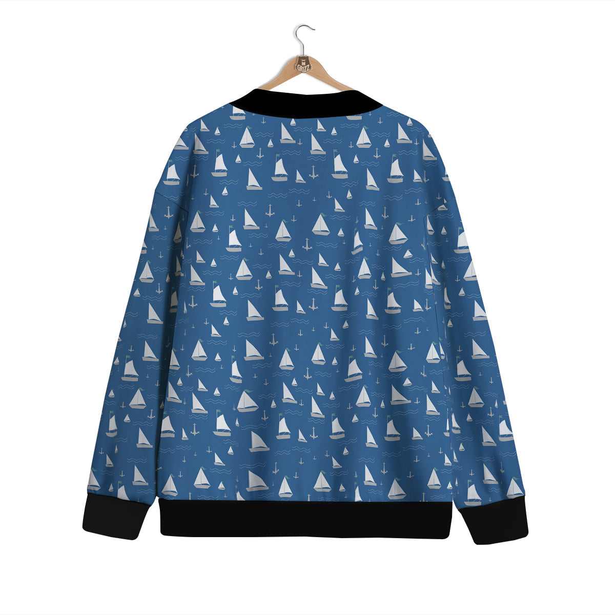 Boat Drawing Print Pattern Cardigan-grizzshop