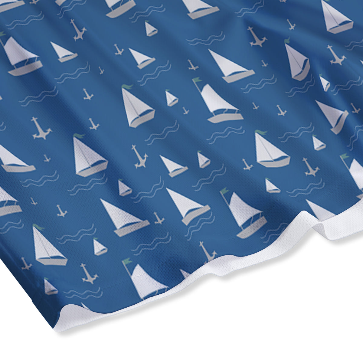 Boat Drawing Print Pattern Mesh Shorts-grizzshop