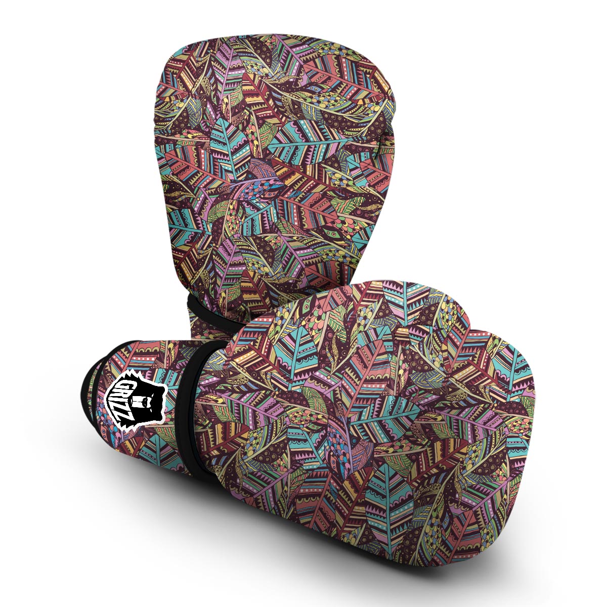 Bohemian Boho Pattern Print Boxing Gloves-grizzshop