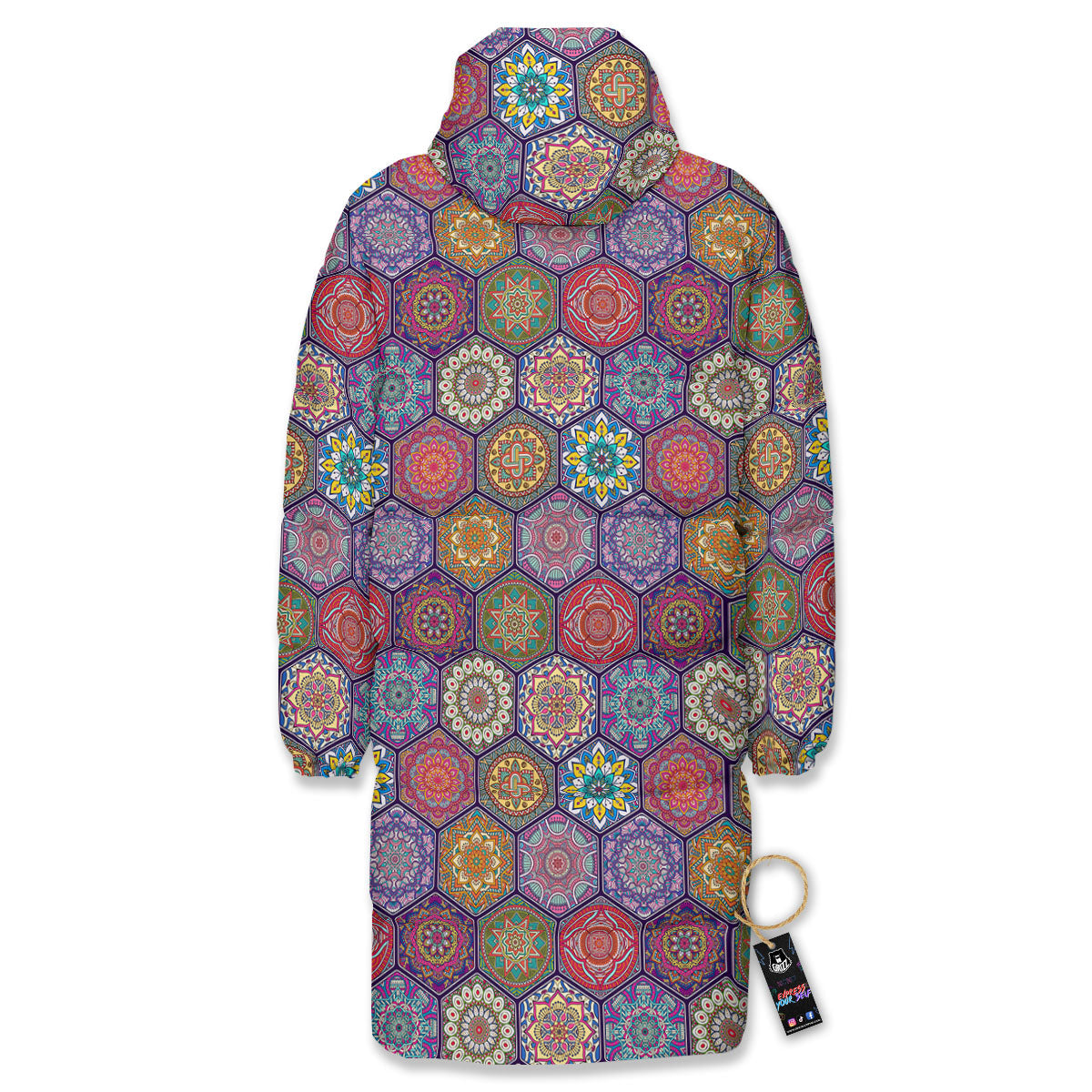 Bohemian Ethnic Mandala Print Pattern Long Down Jacket-grizzshop