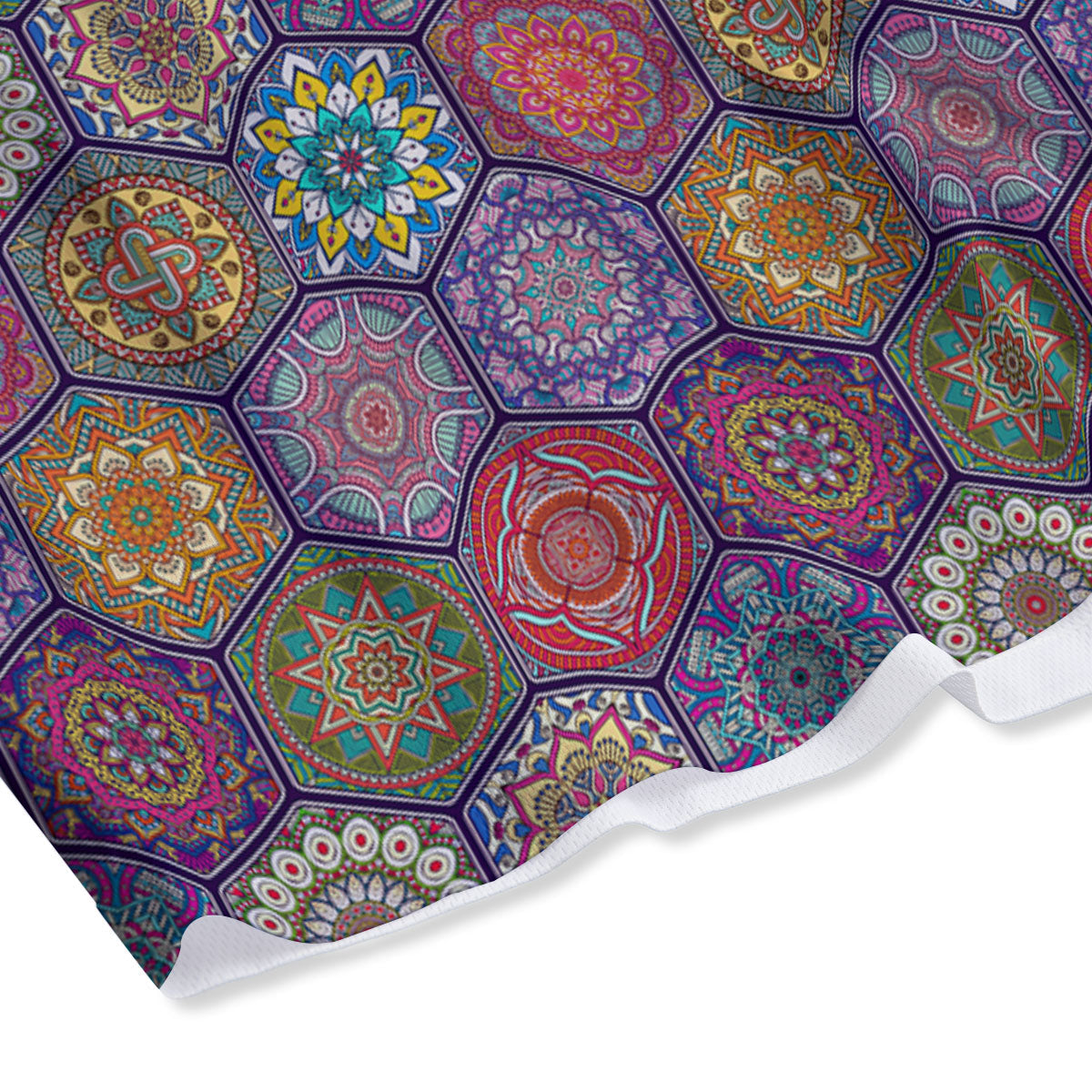 Bohemian Ethnic Mandala Print Pattern Mesh Shorts