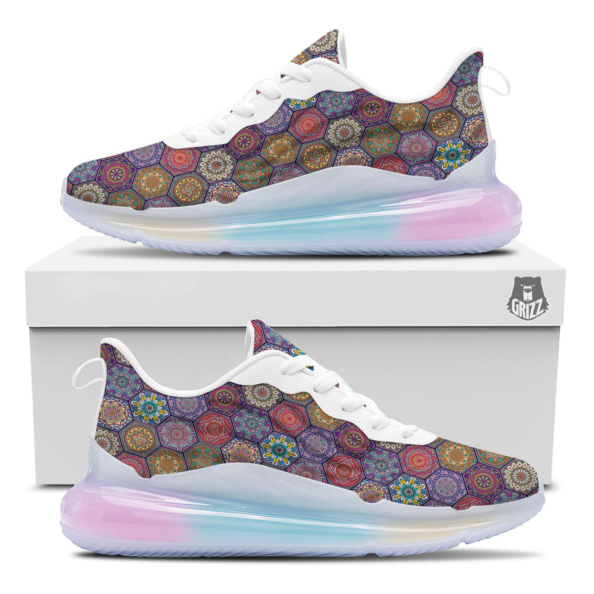 Bohemian Ethnic Mandala Print Pattern Running Sneakers-grizzshop