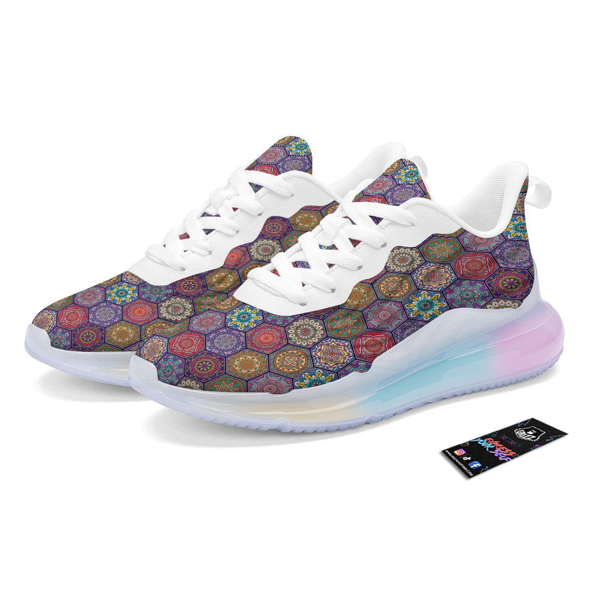 Bohemian Ethnic Mandala Print Pattern Running Sneakers-grizzshop