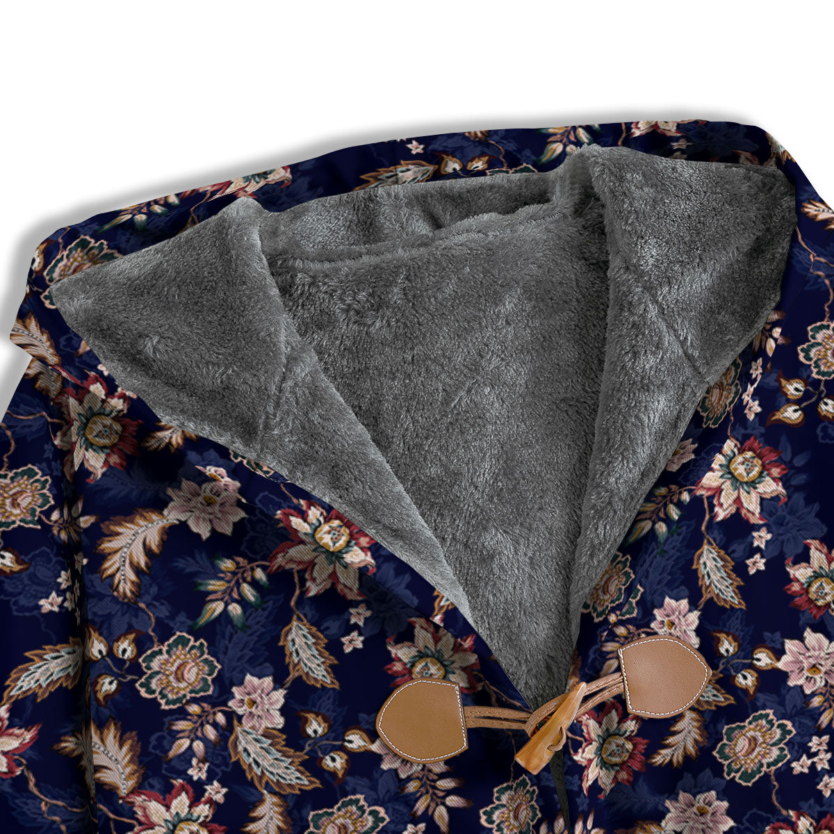 Bohemian Floral Blue Vintage Print Men's Windbreaker Jacket-grizzshop